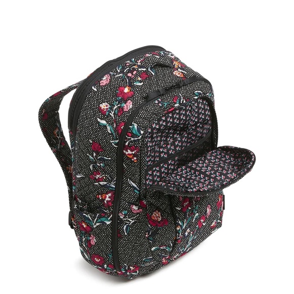 🌷 Vera Bradley Large Travel Backpack “Perennials Noir Dot”. NWT - Picture 3 of 6